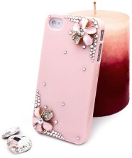 Калъф за iPhone 4/4S - Дизайн "Нежни цветя в розово" - продукт