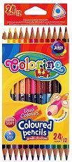 Двустранни цветни моливи Colorino Kids - 12 броя в 24 цвята - 