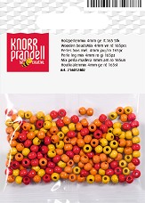 Дървени мъниста KPC - Жълт и червен - 