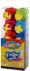 Бои за рисуване с пръсти Colorino Kids - 10 цвята с печати - 