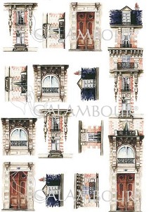Декупажна хартия Calambour - Старинен град 13 - От серията Roof Tiles - 