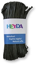 Натурална рафия Heyda - Черна - 50 g - 