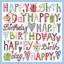 Салфетки за декупаж Stewo Happy Birthday - 20 броя - 