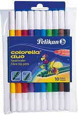 Двустранни флумастери Pelikan Colorella Duo - 10 цвята - 