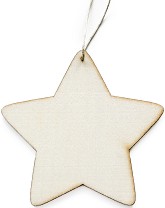 Висулка от шперплат Слънчоглед - Звезда - 8.5 x 8.5 cm - 