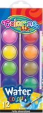Акварелни бои Colorino Kids - 12 цвята с четка - 