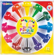 Пастели за пръсти Colorino Kids Finger Crayons - 12 броя - 