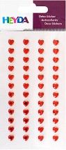 Декоративни стикери Heyda - Червени сърца - 48 броя - 