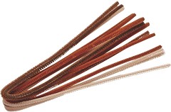 Плюшени шнурчета KPC - Кафяви - 10 броя с дължина 50 cm - 