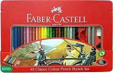 Цветни моливи Faber-Castell Classic - С 2 графитни молива, гума и острилка - 