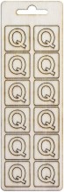 Буква Q от шперплат Слънчоглед - 12 броя с размер 2 cm - 