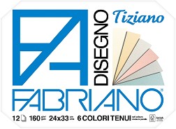    Fabriano Tiziano - 12 , 24 x 33 cm, 160 g/m<sup>2</sup> - 