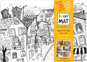 Подложка за бюро за оцветяване Funny Mat - Улиците на квартала - 68 x 48 cm - 