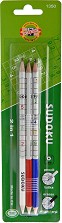 Двустранни графитни моливи 2B Koh-I-Noor - 3 броя - 