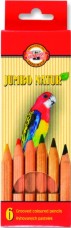 Цветни моливи Koh-I-Noor Jumbo Natur - 6 или 18 цвята - 