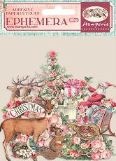 Самозалепващи се картонени фигурки Stamperia - Розова Коледа - 36 броя от колекцията Pink Christmas - 