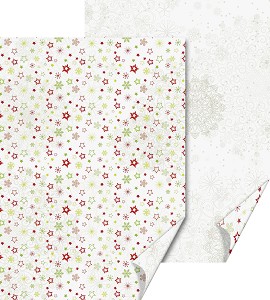 Двустранен картон за скрапбукинг Heyda - Звезди и снежинки - 50 x 70 cm - 