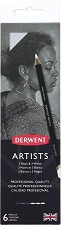 Цветни моливи Derwent Artist Black and White - 6 цвята - 
