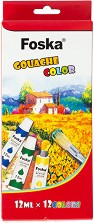 Темперни бои - Комплект от 12 цвята х 12 ml - 