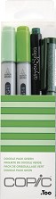 Двувърхи маркери Copic Doodle Pack Green - 2 цвята и 2 тънкописеца - 