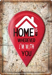 Метална табелка Simetro books Home - 20 x 30 cm - 