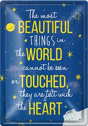 Метална табелка Simetro books The Most Beautiful Things - 20 x 30 cm - 