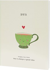    draSca Cup of tea - 80 , 14.5 x 21 cm, 80 g/m<sup>2</sup> :   Happy tea time - 