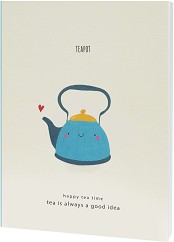    draSca Teapot - 80 , 14.5 x 21 cm, 80 g/m<sup>2</sup> :   Happy tea time - 