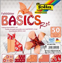    Folia Bringmann - Rot - 50 , 15 x 15 cm, 80 g/m<sup>2</sup> - 