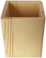 Квадратен дървен моливник New Art - 8 / 10 / 8 cm - 