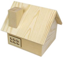 Дървена кутия New Art - Къща - 14 / 13 / 12.5 cm - 