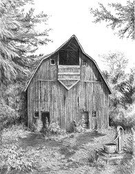Рисуване по номера Royal & Langnickel - Стара къща - 23 x 30 cm с графични моливи - 