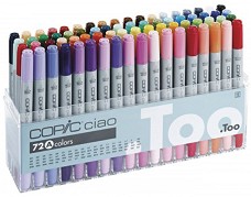 Двувърхи маркери Copic Set A - 72 цвята от серията Ciao - 