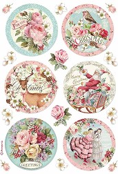   Stamperia -   - A4   Pink Christmas - 