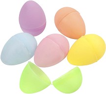 Цветни пластмасови яйца Creative Company - 24 броя с размери 3 x 4.3 cm - 