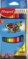 Цветни моливи Maped - 12 цвята от серията "Color' Peps" - 
