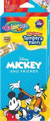 Темперни бои Colorino Kids - 12 цвята x 12 ml на тема Мики Маус и приятели - 