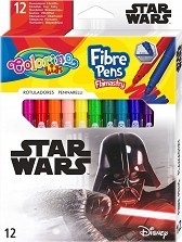 Флумастери Colorino Kids - 12 цвята на тема Star Wars - 