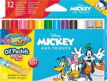 Маслени пастели Colorino Kids - 12 цвята на тема Мики Маус и приятели - 