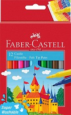 Флумастери Faber-Castell - Замък - 12 цвята - 