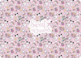 Двустранна подложка за бюро - Sweet Dreams - От серията "Unicorns and Pandas" - 