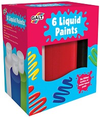 Течни бои на водна основа Galt - 6 цвята x 250 ml - 