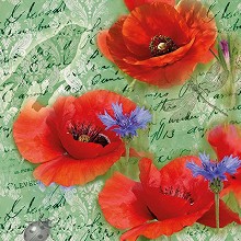    Ambiente Painted poppies green - 20  - 
