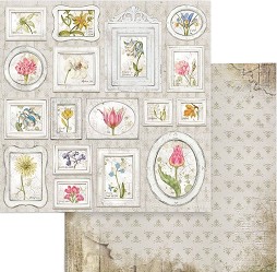 Хартия за скрапбукинг Stamperia - Цветни картини - 30.5 x 30.5 cm - 