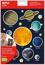 Образователни стикери Apli Kids - Слънчева система - 40 броя - 