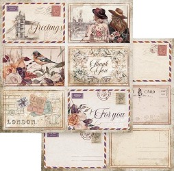Хартия за скрапбукинг Stamperia - Картички - 30.5 x 30.5 cm от колекцията Our way - 