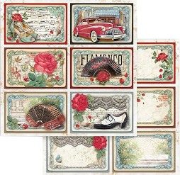 Хартия за скрапбукинг Stamperia Карти - 30.5 x 30.5 cm от колекцията Desire - 