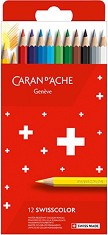 Акварелни моливи Caran d'Ache Swisscolor - 12 или 18 цвята - 