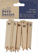 Тагчета от дърво Docrafts - 8 броя от серията Bare basics - 