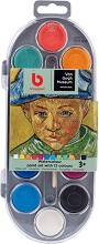 Акварелни бои Bruynzeel Van Gogh Museum - 12 цвята с четка - 